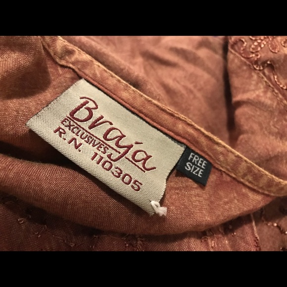 Embroidered Burnt Orange/Rust Long Sleeve - Picture 3 of 5